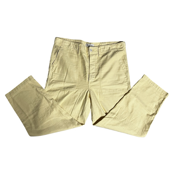 Madewell Pants Womens 32 Yellow Fatigue Utility Cotton Button Fly Workwear L8059 - Picture 2 of 16
